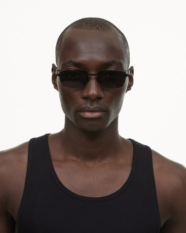 Rimless Cubic / Black Titanium & Grey Lens - Shade Files